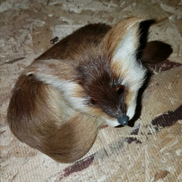 Vtg Real Fur FOX Statue - Picture 2 of 2